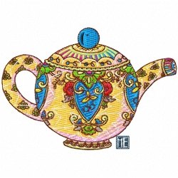 Teapots Embroidery Design 5 Teapots Embroidery Design 5
